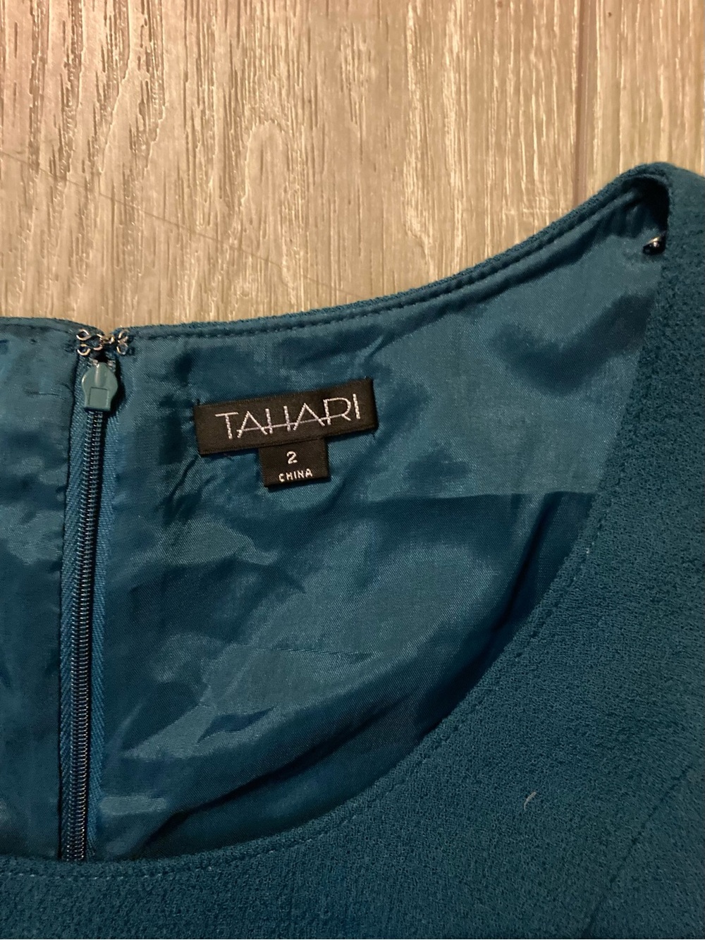 Tahari Teal Wool Dress Suit with Cropped Jacket NWT - Picture 6 of 16